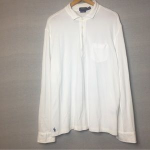 Polo Ralph Lauren Feather Weight Mesh Mens 1/4 Button Long Sleeve Polo S…